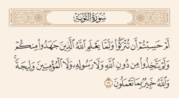 Verse 16 of Sura al-Tawba and Ghadir